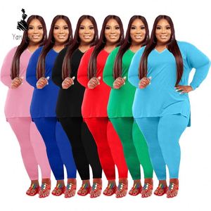 Yanzhui 2026 Nuevo Conjunto de Dos Piezas de Verano para <span class=keywords><strong>Mujer</strong></span>, Talla Grande, Color Sólido, Informal, Talla 5XL - Product Image 6