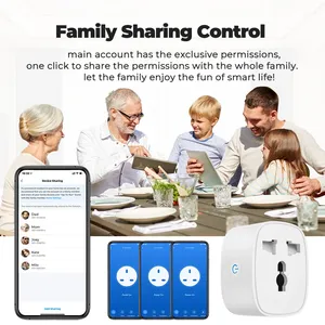 Tuya Wifi Điện Màn Hình 16A Phổ Thông Minh Ổ Cắm Mỹ Để EU Anh Cắm Ổ Cắm Adapter Thời Gian Cuộc <span class=keywords><strong>S</strong></span>ống Thông Minh Ứng Dụng Bằng Giọng Nói Electrica - Product Image 5