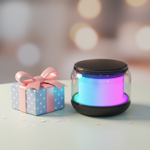 Petite enceinte musicale sans fil portable créative promotionnelle avec lumière LED, logo OEM personnalisé - Product Image 1