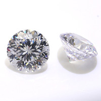 Zircone cubique synthétique blanche de 10 mm, taille brillant ronde, 100 facettes, pierres précieuses en vrac