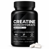 Capsules végétales de créatine monohydrate micronisée en gros, marque privée OEM, pour hommes et femmes, 60 unités, favorise les performances* Végétalien
