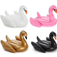 Black Swan Ride-On Pool Float Island pour enfants et adultes Forme d'oie gonflable en PVC