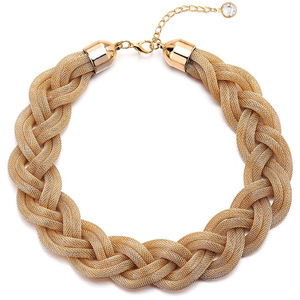 JOYFFO Collar de Gargantilla con Babero Grande, Collar Llamativo de Cable Hueco Trenzado para Vestido de Graduación, Accesorio de Moda - Product Image 1