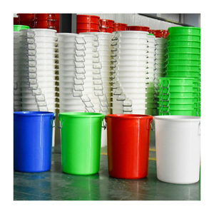 Grand seau à <span class=keywords><strong>eau</strong></span> rond 60L en plastique HDPE avec poignée et couvercle, grand seau ou baril de couleur bleue - Product Image 6