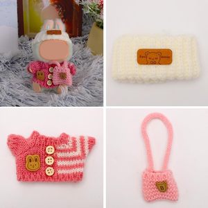Adorable traje de muñeca de 17cm, 3 uds., ropa de diseñador rosa y blanca con estilo elegante, sombrero elegante y bolsos cruzados, estilo de juguete de dibujos animados - Product Image 6