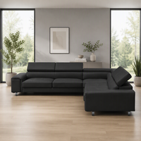 Canapé d'angle en forme de L avec fonction réglable, design moderne, idéal pour appartement et salon - Canapé en PU