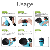 Meilleur vendeur 850ml extérieur Portable Silicone 2-en-1 Animal tasse à boire bouteille d'eau bol de voyage pour chien