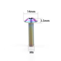 Vis Torx à tête parapluie en titane GR5 M6x20mm, anodisées colorées, pour la modification de carénage et de pare-brise de moto