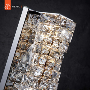 Lampu Dinding Kristal K9 Persegi Panjang Kontemporer Untuk Ruang Tamu Villa, Hotel, dan Foyer - Product Image 2