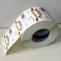 Autocollant personnalisé pour logo de produit, imperméable, auto-adhésif, en rouleau, étiquette d'emballage, papier kraft/papier d'art, film laminé, impression offset, OEM