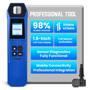 Outil de diagnostic TPMS UDIAG <span class=keywords><strong>2</strong></span>-en-1 RF pour capteurs métalliques 315 MHz/433 MHz, compatible avec tous les véhicules 5-12 V - Product Image 1