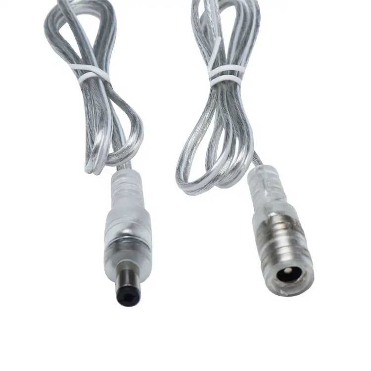 DC 5.5*2.1mm Male/Female 2-pin Transparent waterproof connector For led neon signs,to connect with power supply