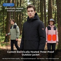 Veste chauffante électrique USB d'hiver de haute qualité avec logo personnalisé pour hommes, imperméable, coupe-vent, longue et chaude, pour femmes