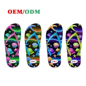 Chanclas de Playa para Mujer 2025 con Logotipo Personalizado, Estampado Vibrante de Conchas Marinas, Soporte para el Arco del Pie, Sandalias Antideslizantes, OEM ODM - Product Image 2