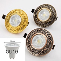 Traditionnel Laiton Antique Cuivre Or Personnalisation Spot Lumières Vers Le Bas Lampe De Luxe Villa Hôtel Maison Gu10 Downlight