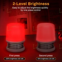 Veilleuse LED USB rechargeable LOHAS, couleur rouge, à pression, à intensité variable, design moderne pour chambre d'enfant, salle de bain