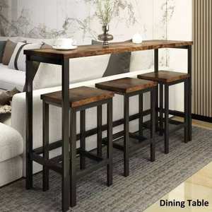 Multifunctional Long Size Console Top Table Iron Metal Legs <b>Chairs</b> MDF Dining Set - Product Image 5