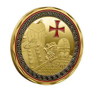 3D-Eisenkunst Vollrüstungs-Gott Gedenkmünze mit Kreuz-Glaubensmotiv, UV-Druck, personalisiert, für Zuhause und Schreibtisch - Product Image 3