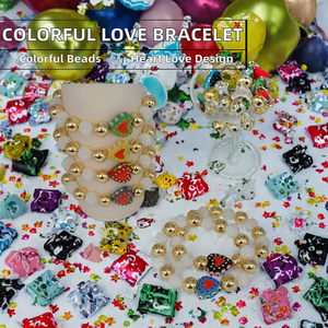 Pulsera de Cuentas de Colores Variados con Diseño de Dibujos Animados - Joyería de Moda con Personalidad, Accesorio Versátil para Fiestas y Uso Diario - Product Image 2