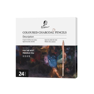 Juego de Lápices de Carbón Blanco, Lápices de Madera Natural Mate Estándar para Estudiantes de Arte de Giorgione - Product Image 1