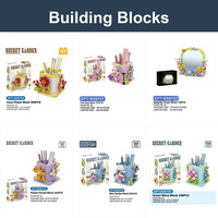 Ensemble de blocs de construction de fleurs éternelles EPT DIY, 110-206 pièces, miniatures de tournesols et de roses, briques de jardin, décoration de la maison, jouet floral de simulation
