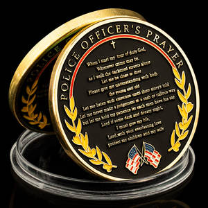 Pin de recuerdo Thin Blue Line <span class=keywords><strong>Peacemaker</strong></span>, diseño de bandera de EE. UU. Chapado en oro, moneda de desafío conmemorativa coleccionable - Product Image 6