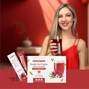 Polvo de Bebida de Roselle Natural OEM de Disolución Instantánea con Mezcla Orgánica de Hibisco para el Bienestar Cardiovascular - Product Image 3