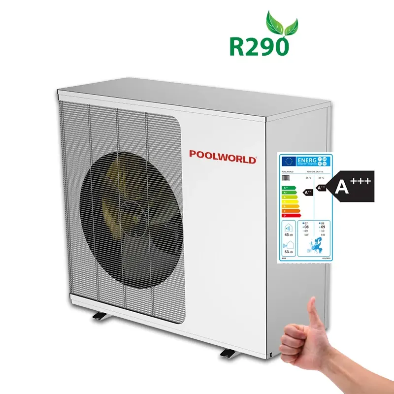 Pool World R290 inversor completo Monoblock bomba térmica aire-agua dos etapas mejores bombas de calor