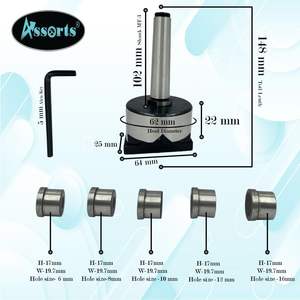 Adaptateur de perçage en V ASSORTS pour tour à métaux, perçage de barres, conique Morse MT3, acier à outils, rainure en spirale, finition en métal noir époxy - Product Image 2