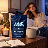 Poudre de cacao OEM AegleWell Sleep, mélange de 14 champignons, 3 mg de mélatonine, glycinate de magnésium, L-théanine, sans caféine, boisson relaxante pour la nuit