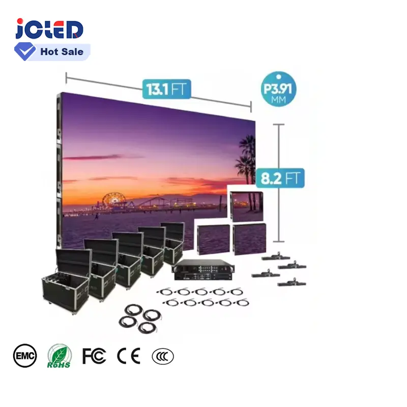 Tela de aluguel de tela de painel de LED para paredes internas e externas, poderoso desempenho P2.9 P3.91 P4.81