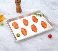 Panci pemanggang aluminium 32.5X24.5 cm, nampan datar memanggang piring Oven