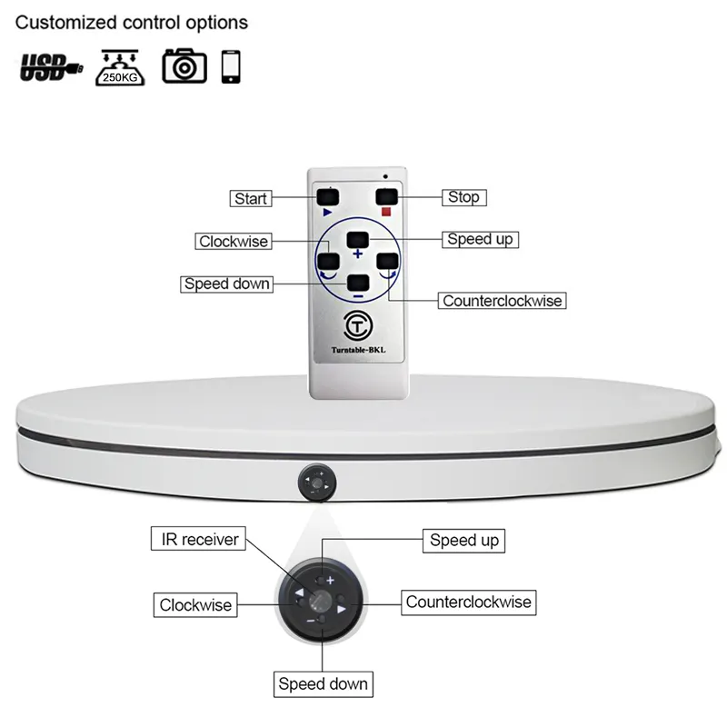 Turntable-BKL 80cm 360 Degree Electric Turntable Product Display Rotating Display Stands 3D Body scan platform