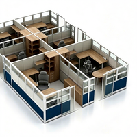 Cloison de bureau modulaire, système de cloison de bureau en verre, cadre en aluminium, séparateur de poste de travail moderne pour bureau