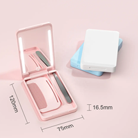 Étui à cosmétiques à logo personnalisé organisateur de voyage lumière LED miroirs pliants brosse à cheveux grossissante peigne