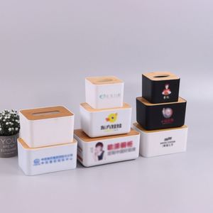 Wooden Lid Tissue <b>Box</b> Restaurant Advertising Tissue <b>Box</b> Custom Desktop Storage Tissue <b>Box</b> Plastic Logo Printing - Product Image 4