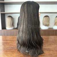 Perruque de haute qualité en cheveux humains européens, base en soie, perruque juive, couleurs mélangées, perruque casher