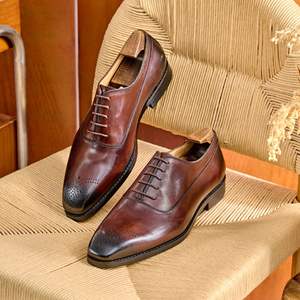 Collection Printemps 2026 - Dernières Chaussures Oxford pour Hommes en Cuir Style Britannique Formel Brocart Gaufré Bout Carré Antidérapant - Product Image 3