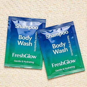 Film composite anti-fuite pour <span class=keywords><strong>shampoing</strong></span> individuel, conception facile à déchirer, options écologiques pour les articles de toilette d'hôtel, kits de voyage - Product Image 2