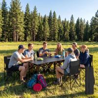 Ensemble table et chaises pliantes en aluminium portable pour 4/6 personnes, idéal pour le camping, les barbecues et les jardins