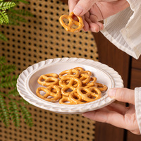 Set Perlengkapan Makan Desain Minimalis Modern Berembos, Aman untuk Microwave, Keramik, Kombinasi Peralatan Makan Rumah Tangga Termasuk Piring, Mangkuk, dan Wadah