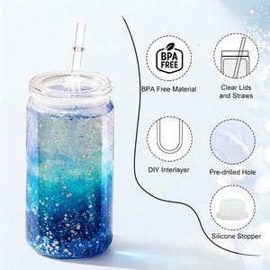 Gobelet à neige de 16 oz avec poignée, gobelet qui brille dans le noir pour une utilisation nocturne, gobelet transparent - Product Image 3