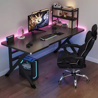 Ensemble table et chaise de jeu PC gamer moderne modulaire sur mesure avec pieds en acier épaissi de 40 mm Noir/Blanc pour bureaux, jeux et villas