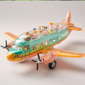 Plastic Toy Airplane With Figures Transparent Body For Kids Role Play 4-6 Years <b>Old</b> - Product Image 4