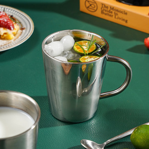 304 Stainless Steel Korean Style Mug Double Walled With Handle Coffee Beer Water Cup For Gift And Daily Use - Product Image 4