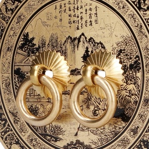 Poignée de tiroir en laiton antique chinois à motif original de 11 cm, quincaillerie vintage pour meubles en bois personnalisés et armoires domestiques - Product Image 5