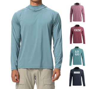 Manufacturer Men Breathable Quick Dry Gym <strong>Jumper</strong> <strong>Fishing</strong> Shirts Long Sleeve with Hoodie 4 Way Stretch Clothing Manufatur Hoodie - Product Image 1