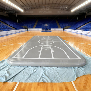Terrain de basket-ball gonflable en PVC sur mesure, tapis d'air noir pour gymnastique intérieure, pour enfants ou adultes, tapis d'air DWF pour gymnastique - Product Image 3