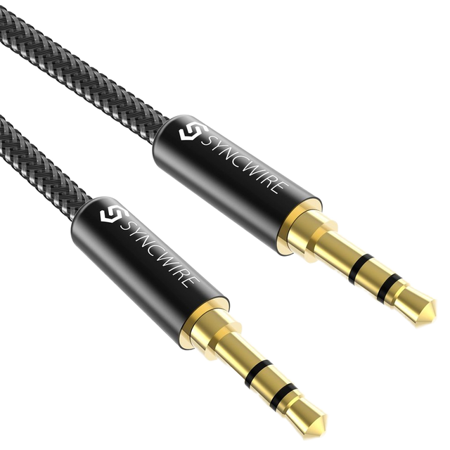 Syncwire Hi-Fi Sound 3.5mm Nylon Braided Aux Cable (3.3ft/1m) Audio Auxiliary Input Adapter for Male Male for Car Home Stereos