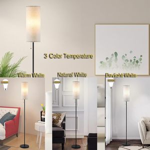 Modern Minimalist <strong>Tall</strong> LED Floor <strong>Lamp</strong> with Beige Shade Iron Body Chain Switch Compatible with E26/E27 Bases for <strong>Living</strong> <strong>Room</strong> - Product Image 3